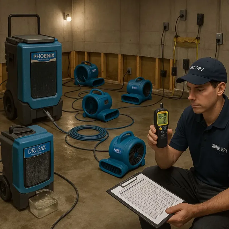 Structural Drying and Dehumidification process in Martin, SD